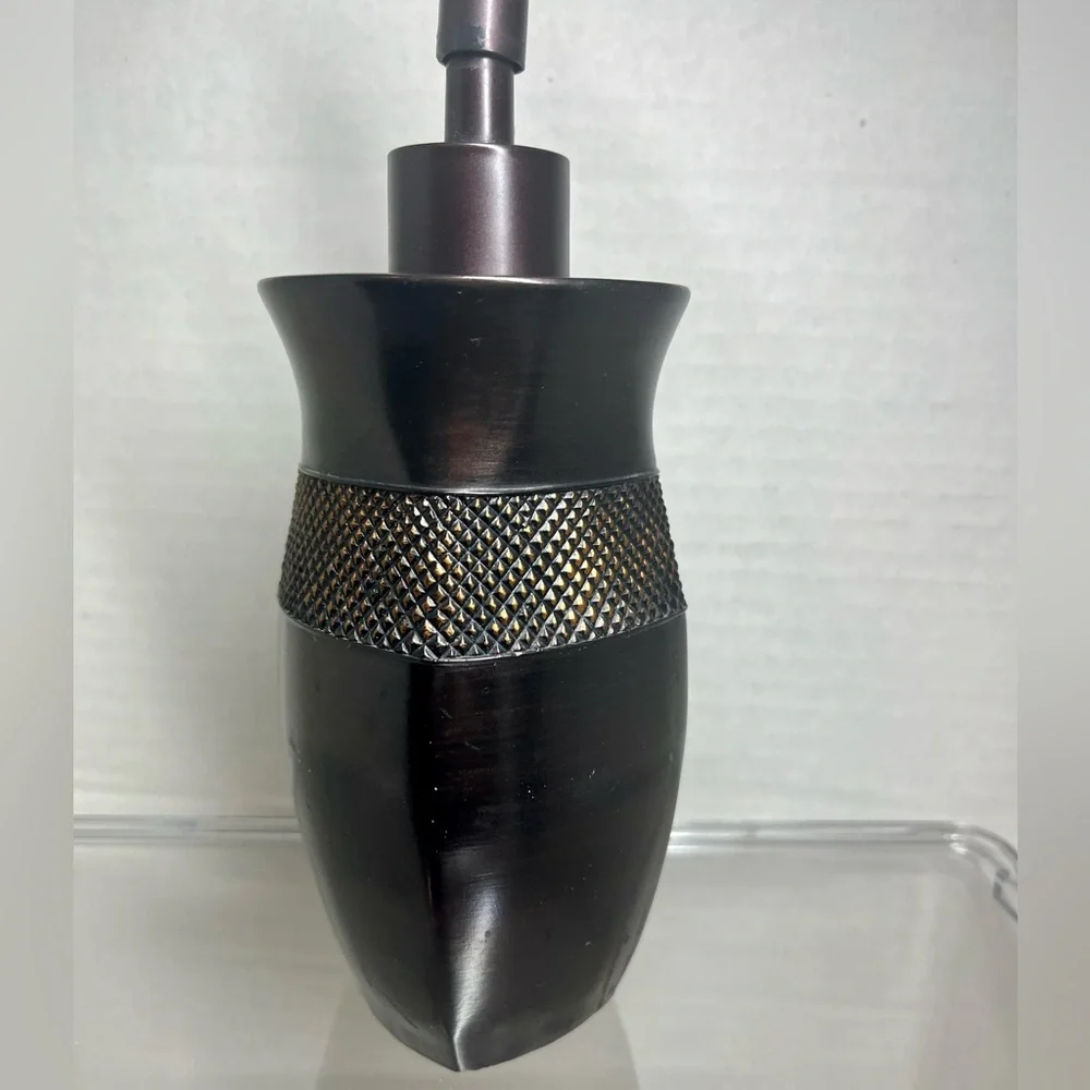DARK BROWN & SILVER SOAP DISPENSER (MINT CONDITION)